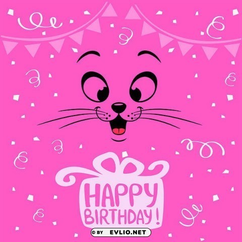 pink happy birthday Transparent PNG image