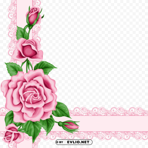 pink roses decoration Transparent background PNG images complete pack