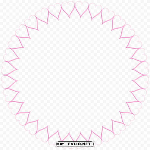 pink round heart border transparent PNG images with clear alpha layer