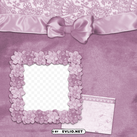 pink frame with bow Isolated Character in Transparent PNG