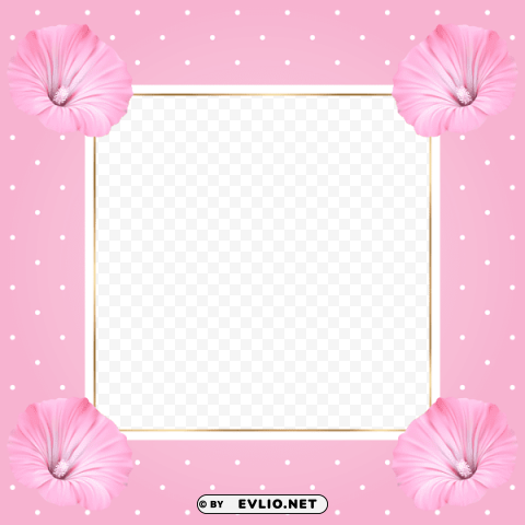 pinkframe with flowers PNG images with clear alpha layer