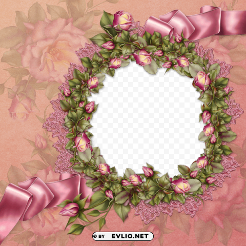pinkframe with roses Clear PNG pictures package
