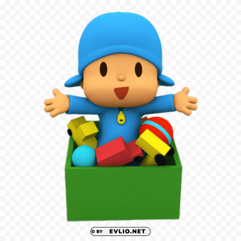 pocoyo in toy box HighQuality PNG Isolated Illustration clipart png photo - b484c745