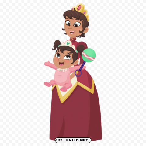 princess knight nella's mother queen mom holding norma Transparent PNG Isolated Illustrative Element