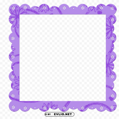 purple frame with flowers elements PNG transparent backgrounds