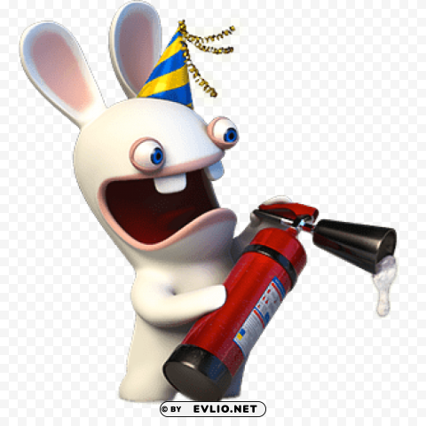 rabbid holding a fire extinguisher PNG files with no background bundle