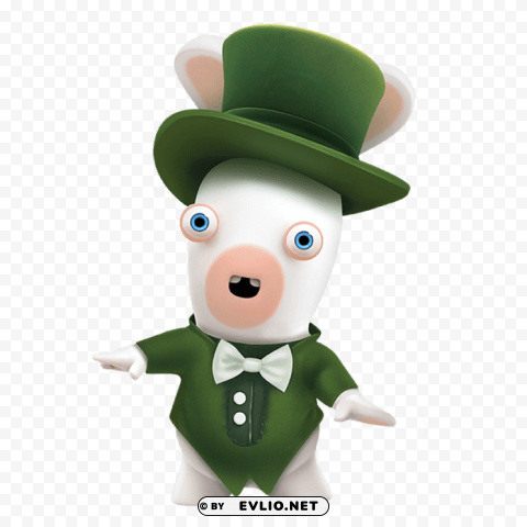 rabbid in green outfit PNG design clipart png photo - 2b49fd98