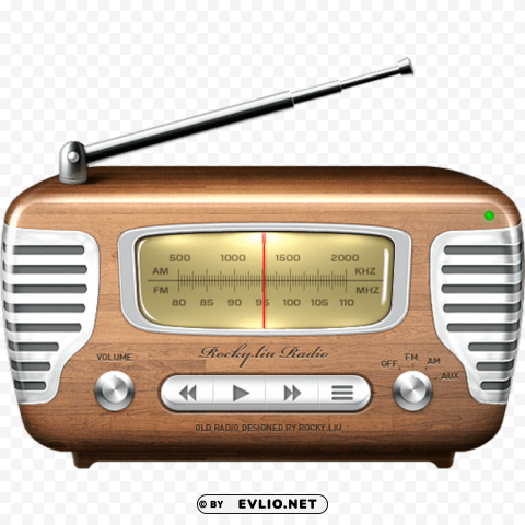 radio Clean Background Isolated PNG Graphic Detail