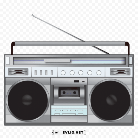 radio 80s illustration Isolated Graphic on Clear PNG