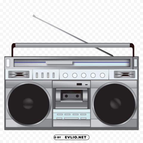 Radio 80s Illustration Isolated Graphic On Clear PNG