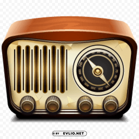radio vintage illustration Isolated Graphic on Clear Transparent PNG