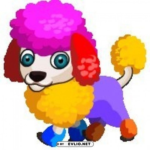 rainbow poodle PNG cutout