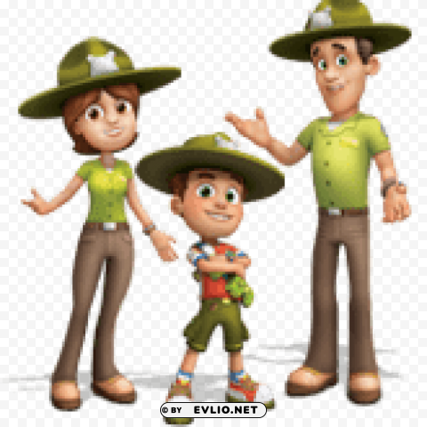 ranger rob and his parents Transparent Background Isolated PNG Design Element