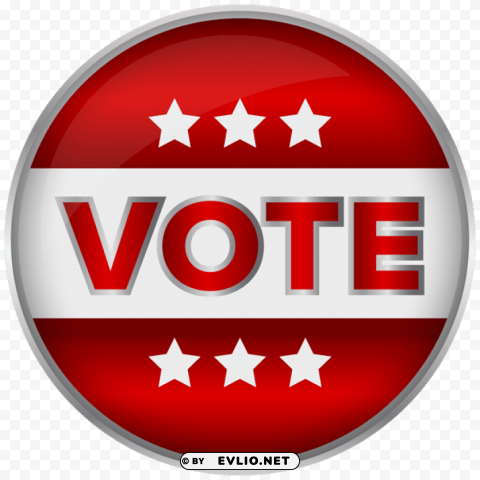 red badge vote Isolated Character with Transparent Background PNG