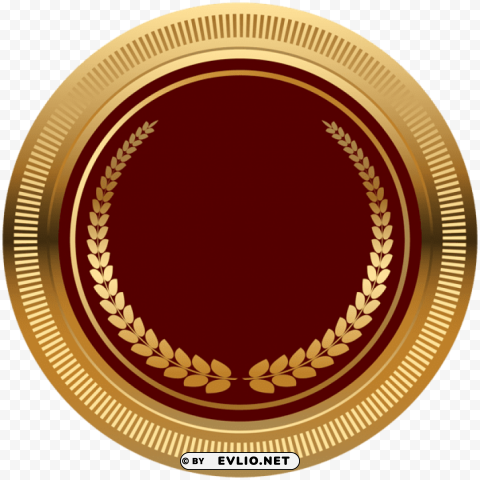 red gold seal badge PNG Image with Isolated Icon