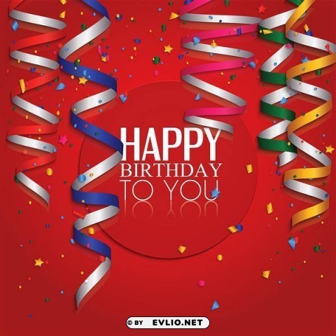 Red Happy Birthday Transparent PNG Illustration With Isolation