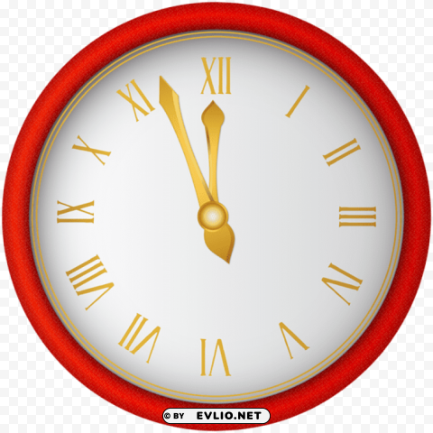 red new year clock Transparent PNG images for printing