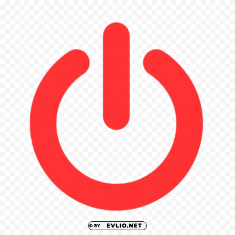 red power button Isolated Character on HighResolution PNG