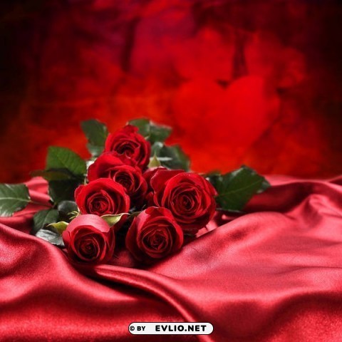 red roses with satin red Isolated Icon in HighQuality Transparent PNG