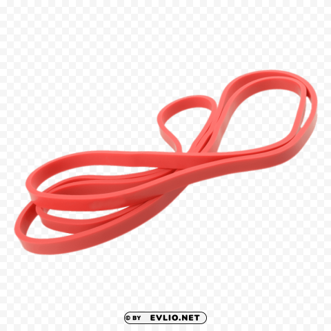 red rubber bands PNG with clear background set