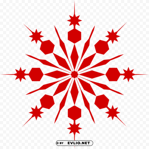 red snowflake transparent background PNG with Transparency and Isolation
