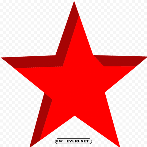 red star Isolated Item on Transparent PNG Format