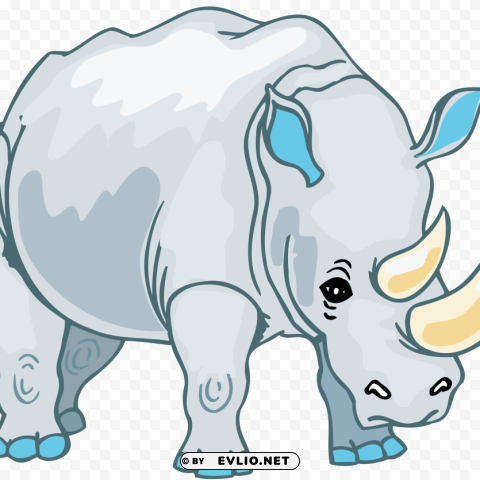 rhino cartoon Transparent PNG Isolated Object with Detail