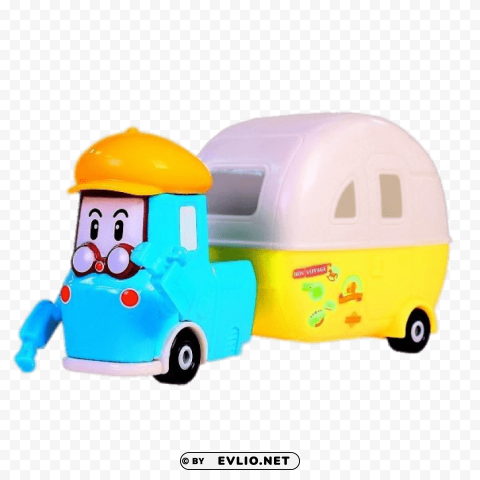 robocar poli character camp the camping trailer Transparent PNG Isolated Graphic Design