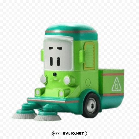 robocar poli character cleany the street sweeper PNG transparent design bundle