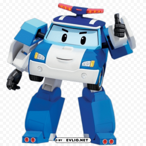 robocar poli thumb up Transparent PNG Isolated Graphic Design