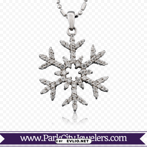 rose gold diamond snowflake necklace PNG without background