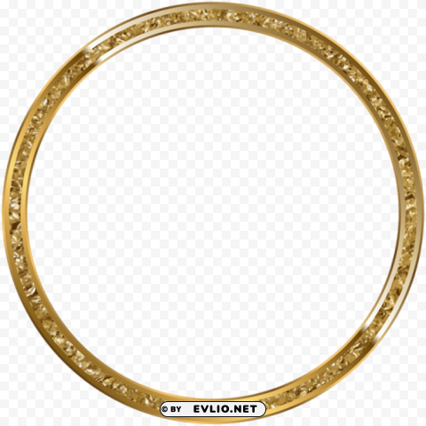 round border frame gold PNG Graphic Isolated on Clear Backdrop