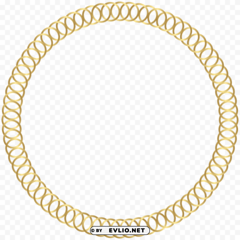 round border frame gold PNG Image with Isolated Transparency