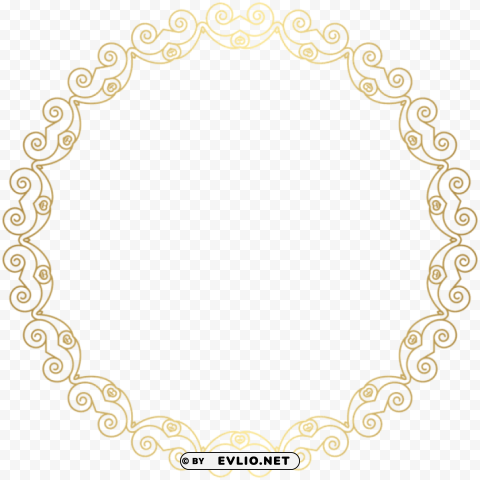 round deco golden border frame PNG Graphic with Isolated Transparency
