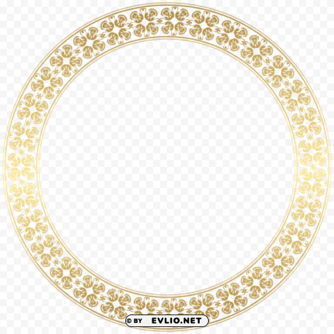 round gold border frame PNG Graphic Isolated on Clear Background