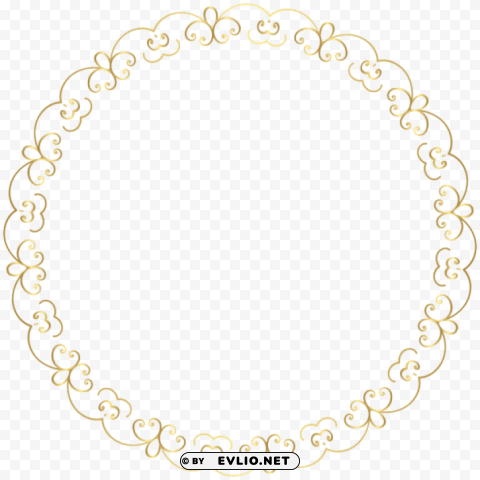 round gold border frame PNG Image Isolated with Clear Transparency