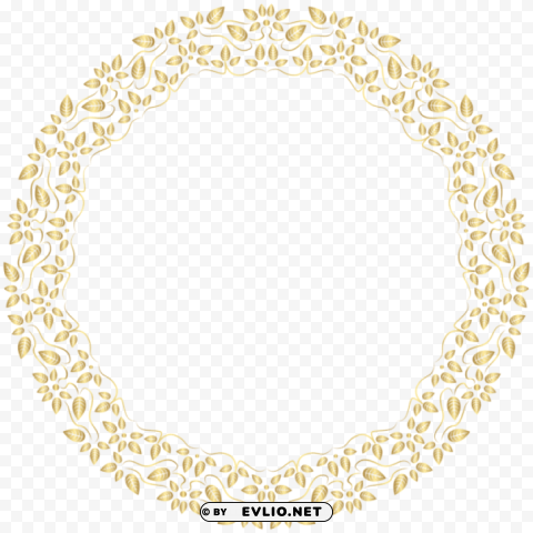 round golden border frame PNG Image Isolated on Clear Backdrop