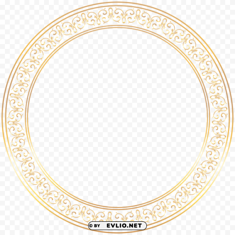round golden deco frame PNG Image with Isolated Icon