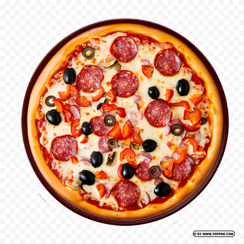 Rustic Italian Food Pepperoni Round Pizza FREE PNG No-background PNGs - Image ID 0488d448