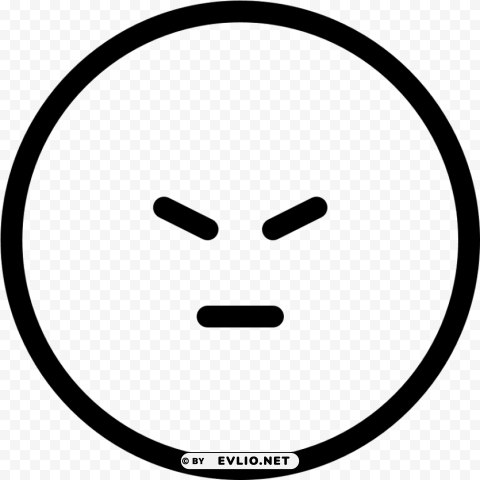 sad feelings emoji black and white Isolated Design Element in Transparent PNG