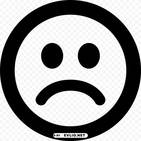 sad smiley black and white Isolated Element with Clear Background PNG