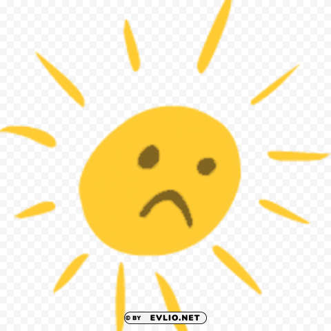 Sad Sun Cartoon Gif HighQuality Transparent PNG Object Isolation