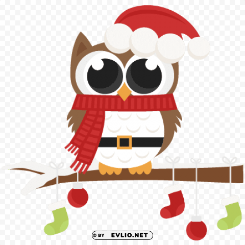 santa owl scrapbook clip art christmas cut outs for - merry christmas owl round ornament Isolated Subject on HighQuality PNG