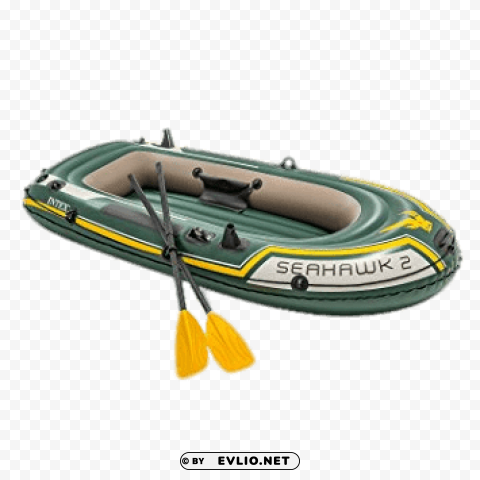 seahawk green inflatable dinghy PNG transparent elements package