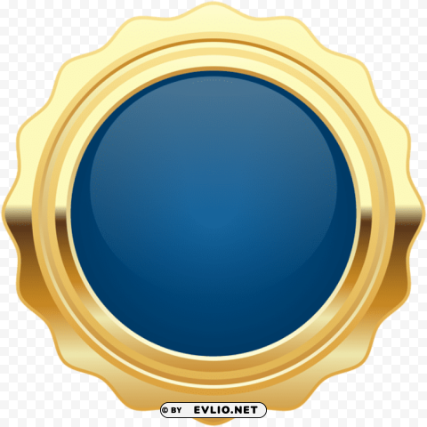 seal badge blue gold HighQuality Transparent PNG Element