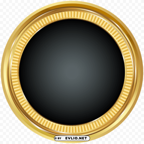 Seal Badge Gold Black Isolated Subject On HighQuality Transparent PNG