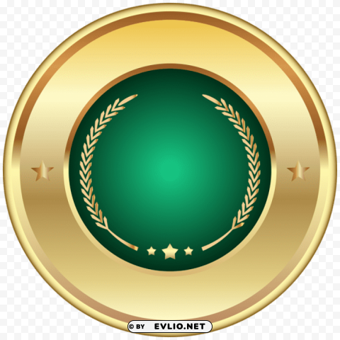 seal badge green Clear Background PNG Isolated Element Detail