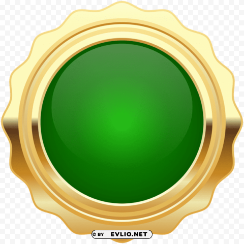 seal badge green gold Isolated Subject on Clear Background PNG