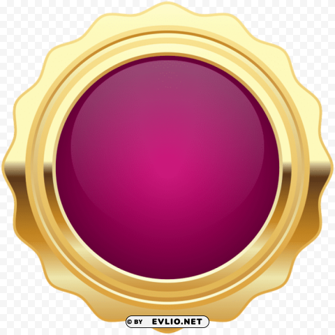 seal badge purple gold PNG clipart with transparent background