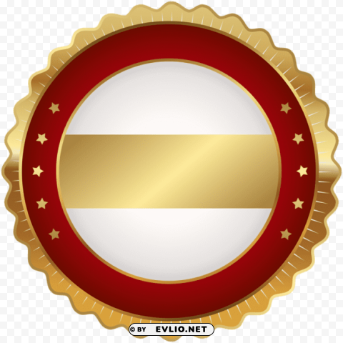 seal badge red gold PNG with alpha channel